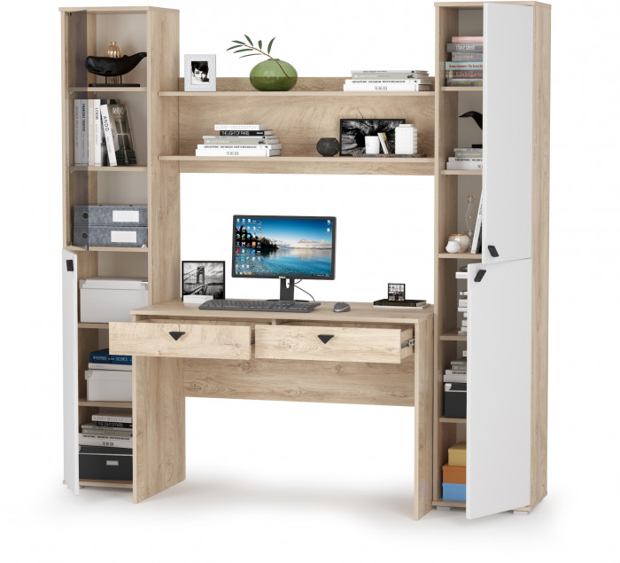 Бостон № 41, дуб эндгрейн элегантный/фасады МДФ милк рикамо софт