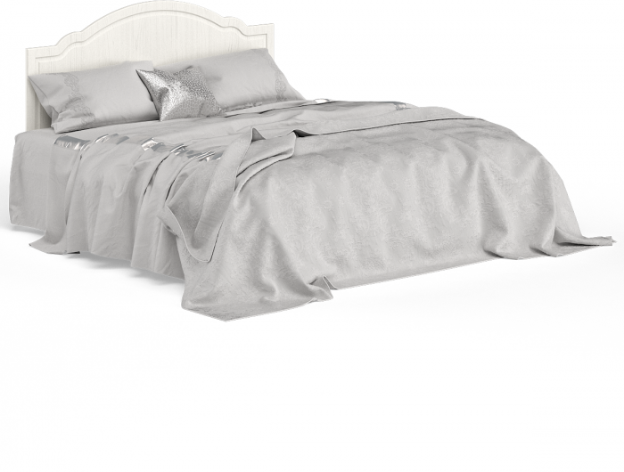 Ливерпуль Спальня № 1 Кровать 11.08ОСН + две Тумбы 08.146 + Шкаф 08.45Н + карниз, цвет ясень ваниль/белый, сп. м. 1600х2000 мм., б/м, ортопед есть