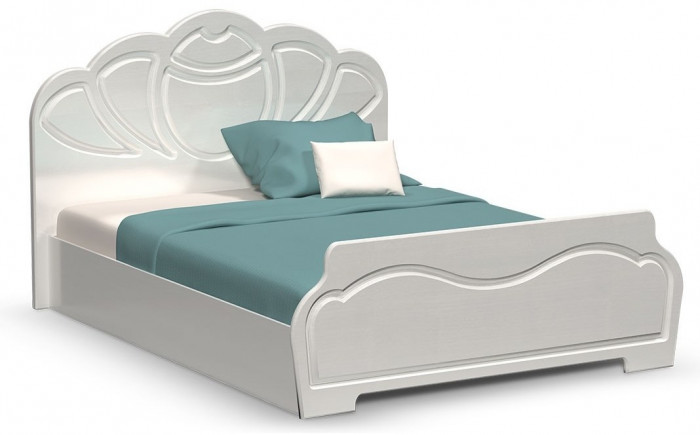 Гармония Кровать 1,6м (Белый глянец холодный, белый) (Белый)