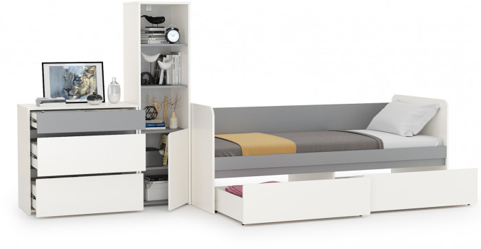 Торонто Компоновка № 24, белый шагрень/стальной серый