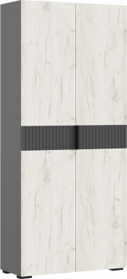 Роджина Шкаф двухстворчатый (800) (Графит, Крафт золотой)