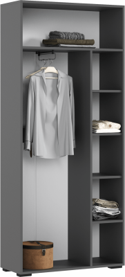 Роджина Шкаф двухстворчатый (800) (Графит, Крафт золотой)