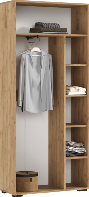 Роджина Шкаф двухстворчатый (800) (Графит, Крафт золотой)