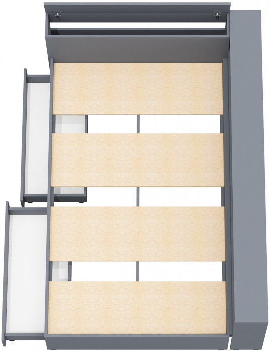 Ксения Кровать с ящиками 1200 + прикроватный блок, графит