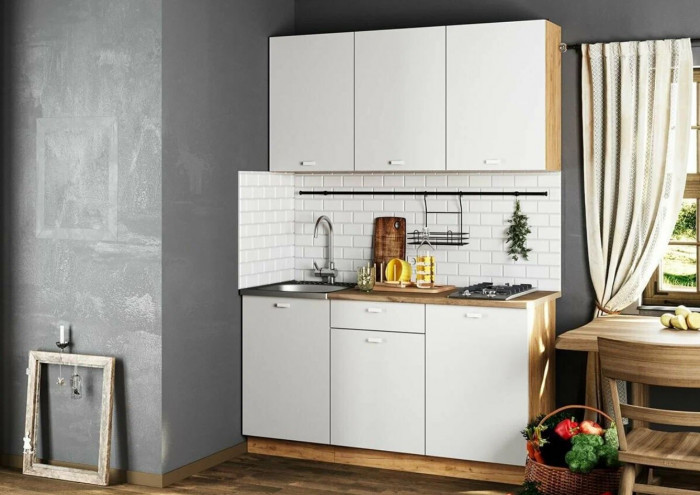 кухня Дана 1,5 дуб крафт золотой/белый