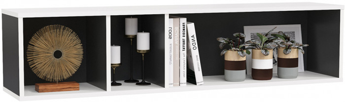 Сидней Комплектация № 014, корпус: белый/чёрный/фасады: МДФ белый глянец