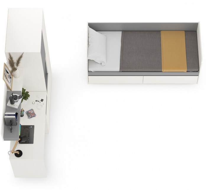 Торонто Компоновка № 25, белый шагрень/стальной серый