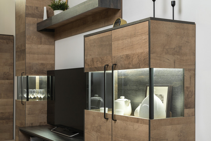 Трувор Гостиная 025, дуб гранж песочный/интра