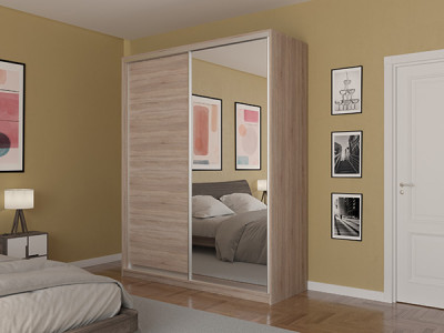 Шкаф-купе Лаурус 2 Сонома Светлый 140х45х220 см