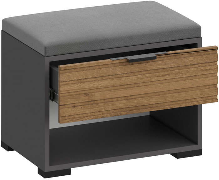 Тумба для обуви Ома ТБ-3615, Графит/Дуб Тортуга