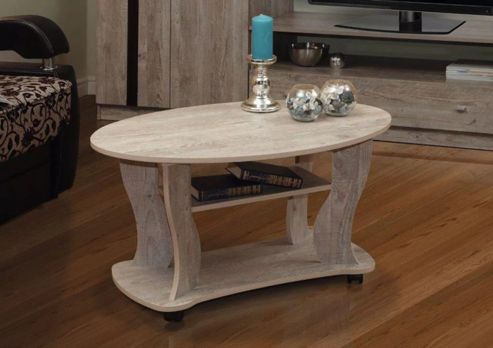 Стол журнальный Сатурн - М05 бетон пайн белый
