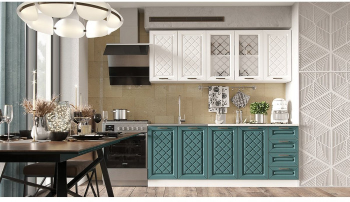 Кухня МДФ Агава 2000 (антрацит, Белый)