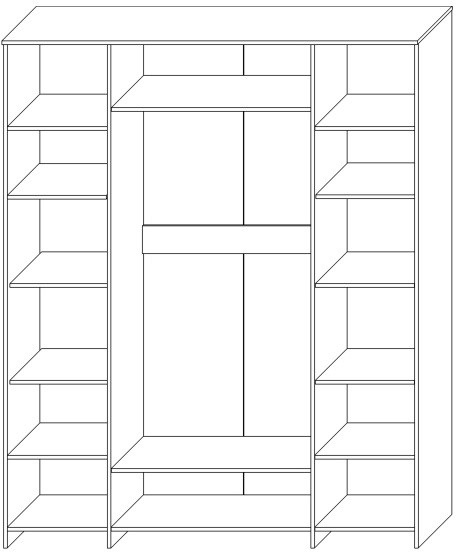 Шкаф для одежды 4-х дверный "Римини" - Дуб мадура/Перламутр тауп