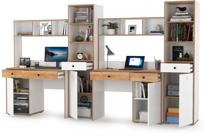 Вуди Компоновка № 17, белый премиум/дуб крафт золотой