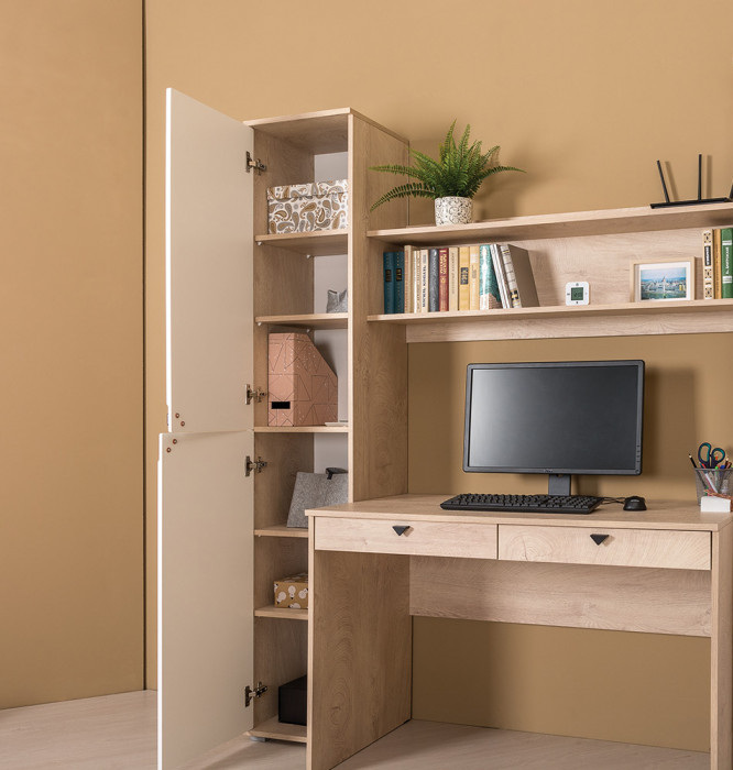 Бостон № 43, дуб эндгрейн элегантный/фасады МДФ милк рикамо софт