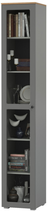 Остин 16.394.03 Шкаф-витрина(пенал), цвет серый графит/дуб крафт золотой, ШхГхВ 40х41,8х229,8 см., универсальная сборка