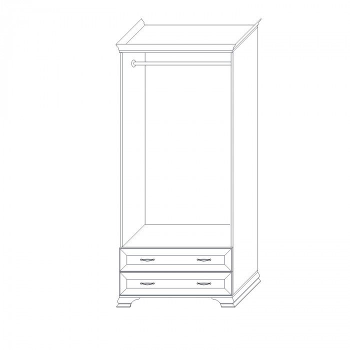 Шкаф 2-х дверный (корпус) Сиена