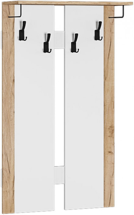 Прихожая Галант вешалка дуб крафт золотой/белый