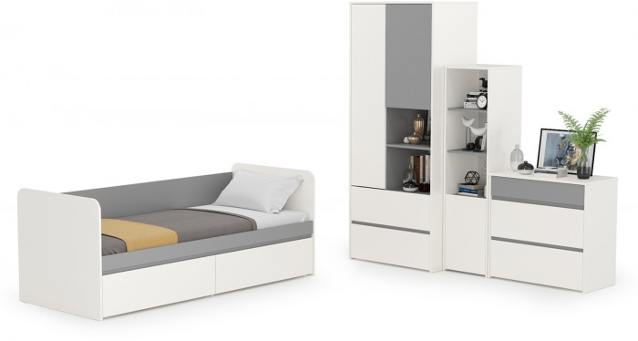 Торонто Компоновка № 26, белый шагрень/стальной серый