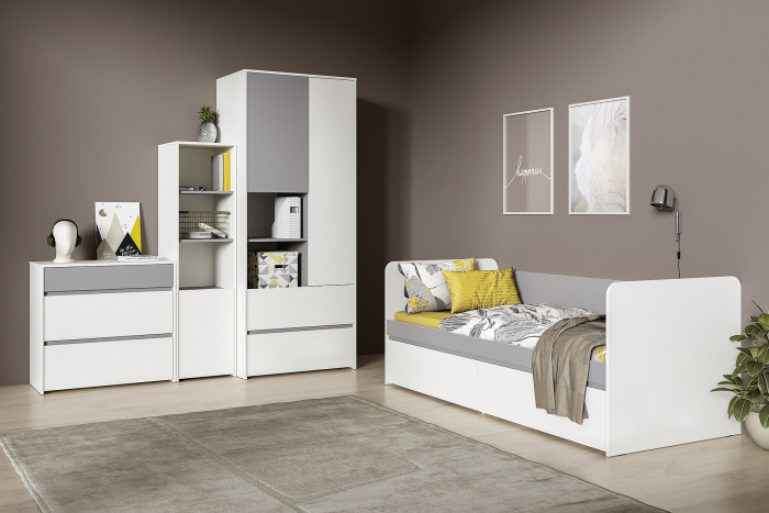 Торонто Компоновка № 26, белый шагрень/стальной серый