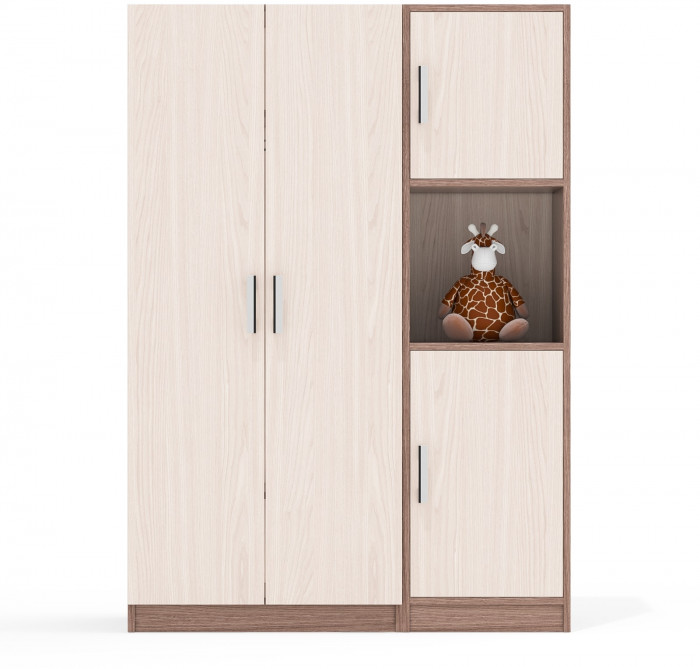 Шкаф С-МД-СК9Ш+Пенал С-МД-СК9П, ясень шимо светлый/ясень шимо тёмный