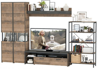 Трувор Гостиная 027, дуб гранж песочный/интра