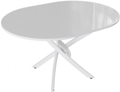 Diamond Стол обеденный тип 3 (Белый муар/Белый глянец)