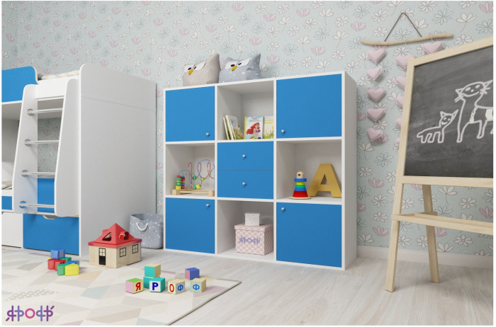 Стеллаж Джери (Ясень Анкор Темный/Лайм)