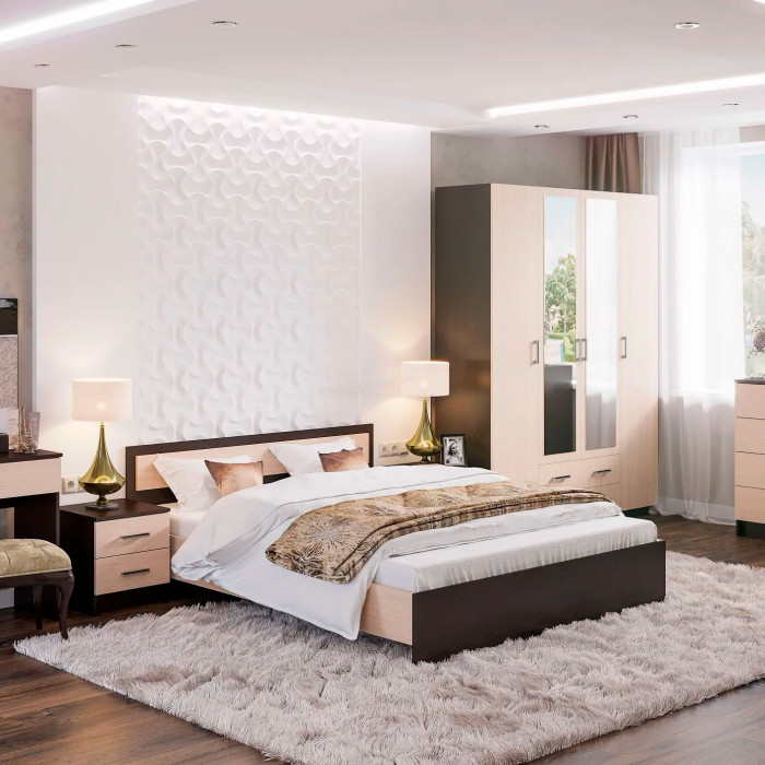 ГАРМОНИЯ ШК 602 М шкаф 4х створчатый (1,6х2,2х0,5) дуб крафт белый/дуб крафт серый