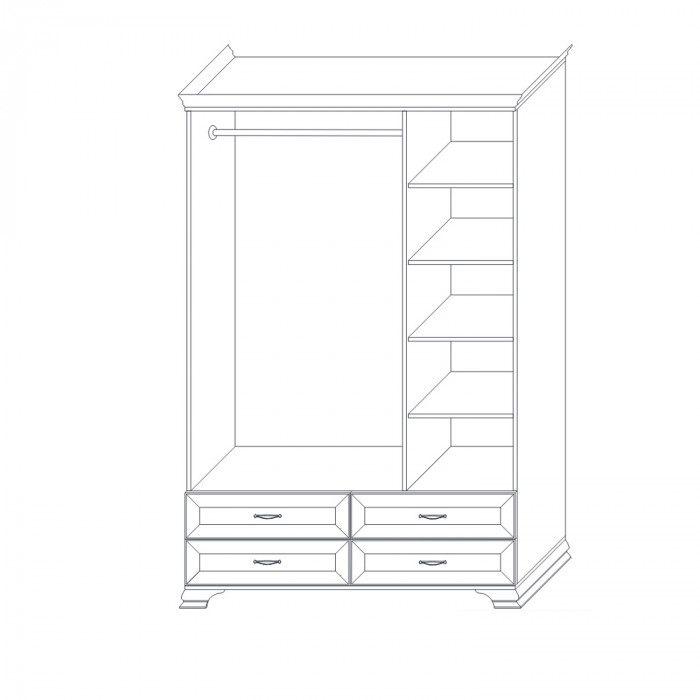 Шкаф 3-х дверный (корпус) Сиена