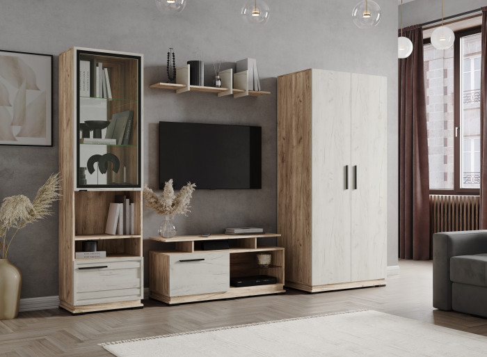 Гостиная Модена, композиция 2, дуб крафт табачный