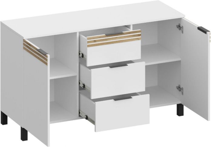 Модульная спальня Нао, набор №3, Белый/Профиль МДФ Дуб вотан