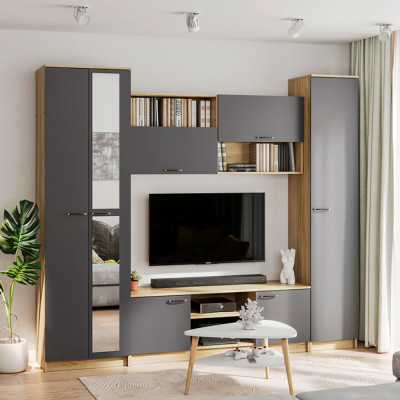 Гостиная Герда дуб крафт серый/антрацит