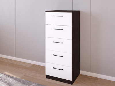 Комод 02/16 45х40х110 Венге/Белый