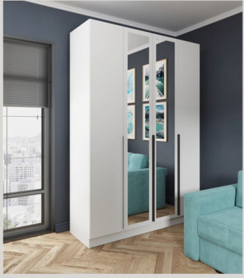 Шкаф Мадрид 1600 с зеркалом белый