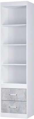 &quot;Паскаль&quot; шкаф открытый (534х2100х402) белый/цемент светлый