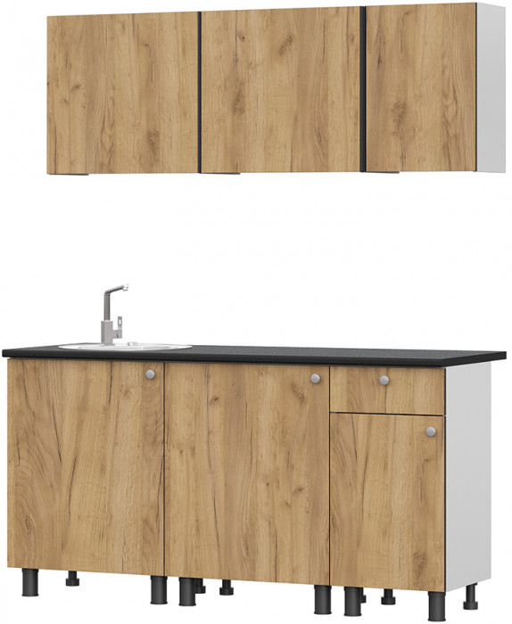 Кухонный гарнитур КГ 1 (1.6 м), Дуб золотой