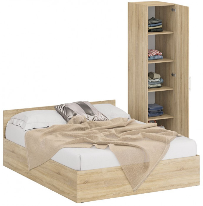 Кровать 1600 + Пенал Стандарт, дуб сонома