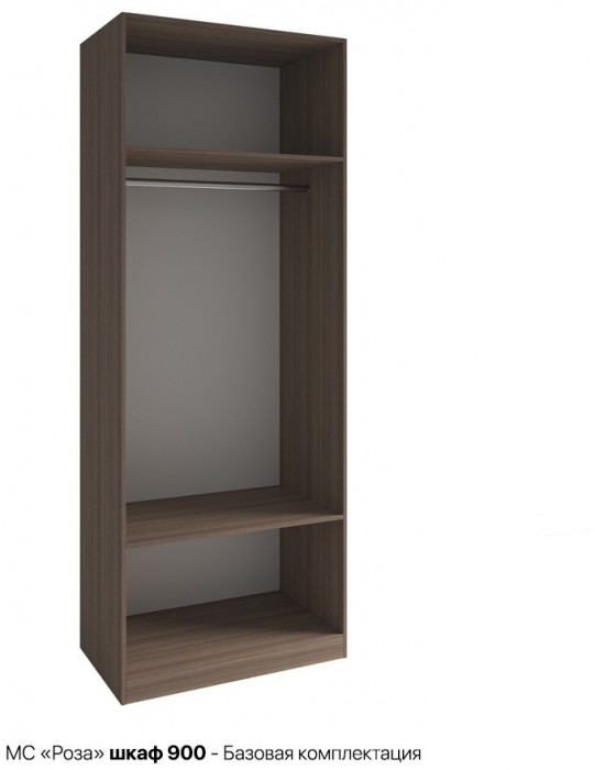 МС Роза Шкаф 900 Базовая комплектация, Ройс+ ручка скоба 1 шт., Орех Франклин карамель/Графит скин