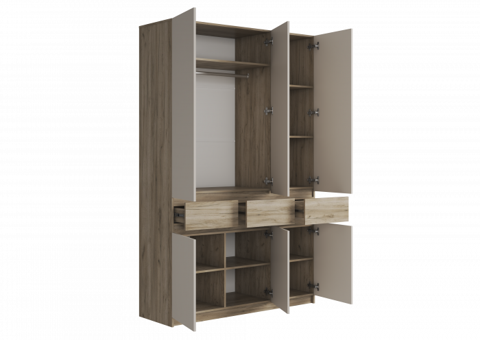 Модульная прихожая Бостон ЛДСП композиция 1, крафт серый/кашемир