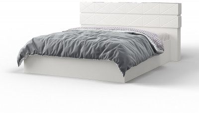 Кровать KING-SIZE 180х200 "Агата" - Белый текстурный/Дуб полярный