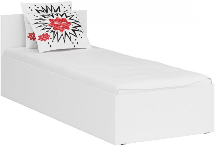 Стандарт Кровать 0800, цвет белый, ШхГхВ 83,5х203,5х70 см., сп.м. 800х2000 мм., без матраса, основание есть