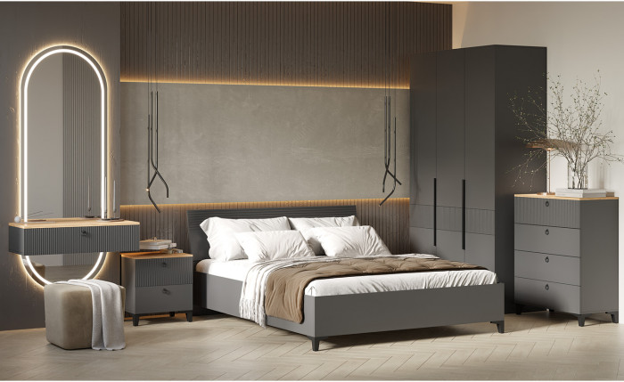 Тумба прикроватная Ника, Эйхория, Графит