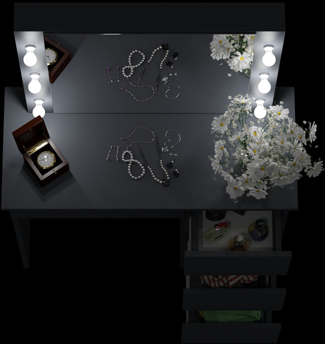 Стол косметический с подсветкой Сура, графит